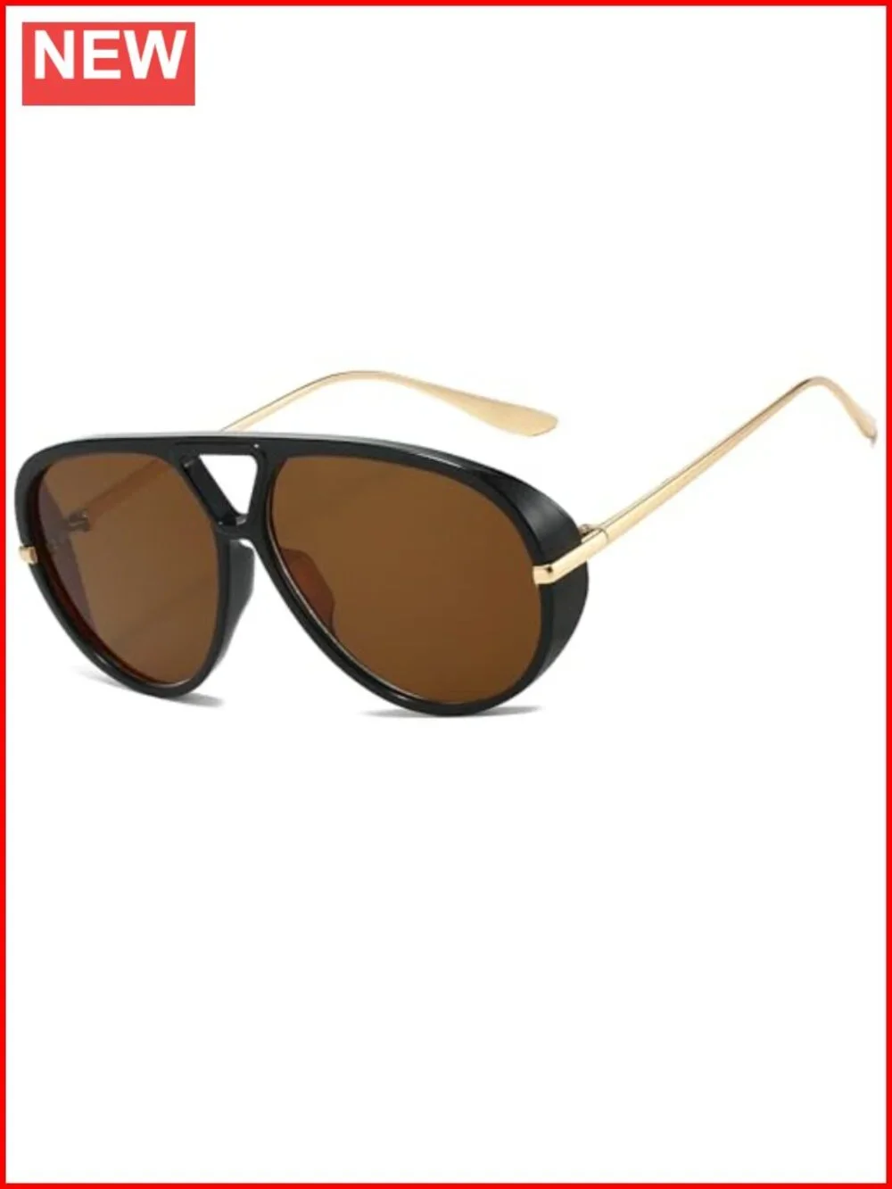 Vintage Oversized Metal Aviator Sunglasses UV400 Protection Retro Style